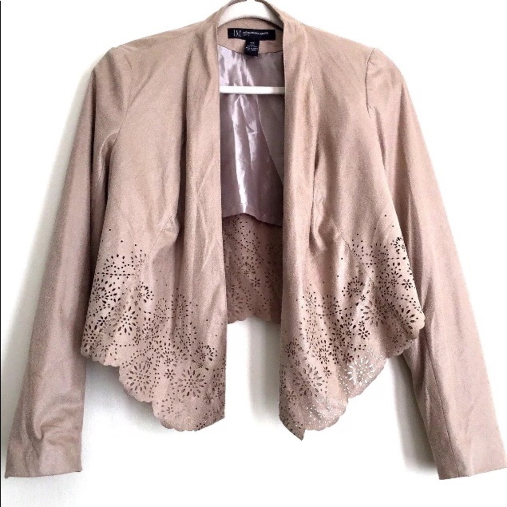 INC | Tan Open Front Cut Out Details